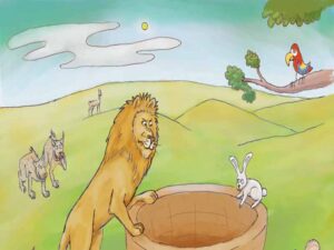 قصه شیر و خرگوش -زبان اصلی به همراه ترجمه (the lion and the rabbit)