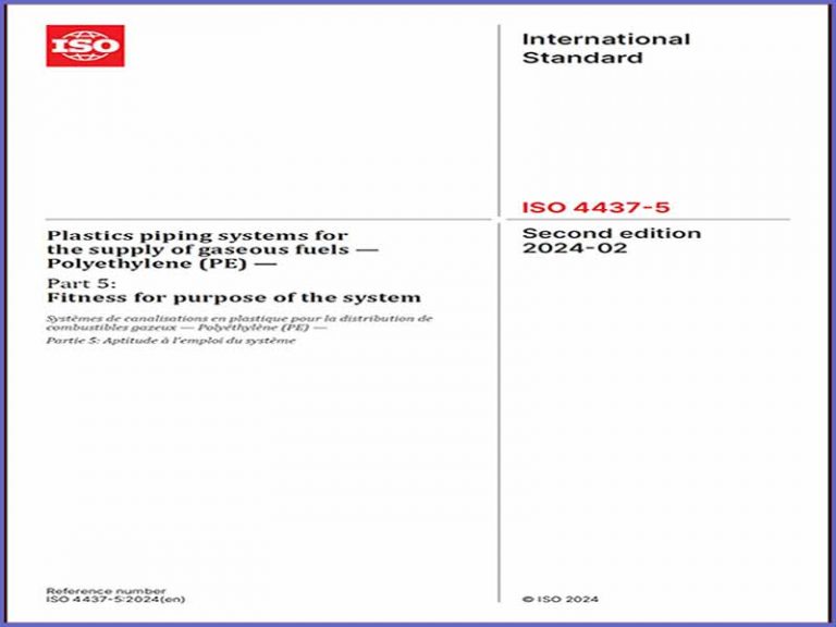 دانلود استاندارد ISO 4437-5 – سیستم های لوله کشی پلاستیکی برای تامین سوخت های گازی پلی اتیلن (PE) – قسمت 5: تناسب برای هدف سیستم