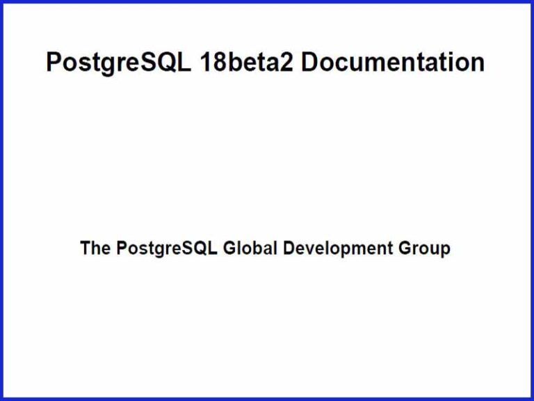 دانلود کتاب مستندات PostgreSQL نسخه ۱۸ بتا ۲